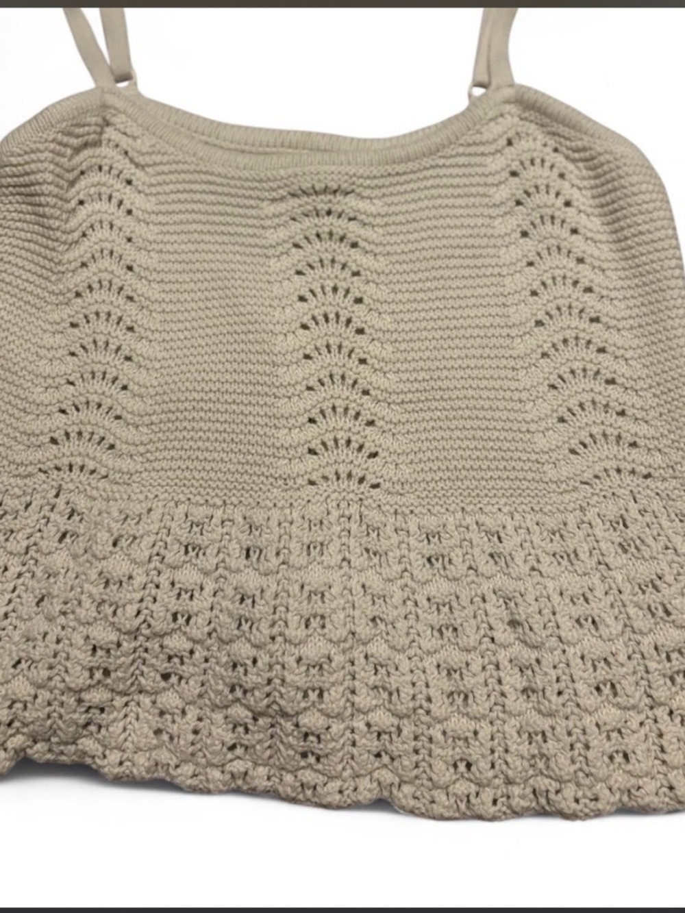 Aeropostale Beige Crochet Tank Top
